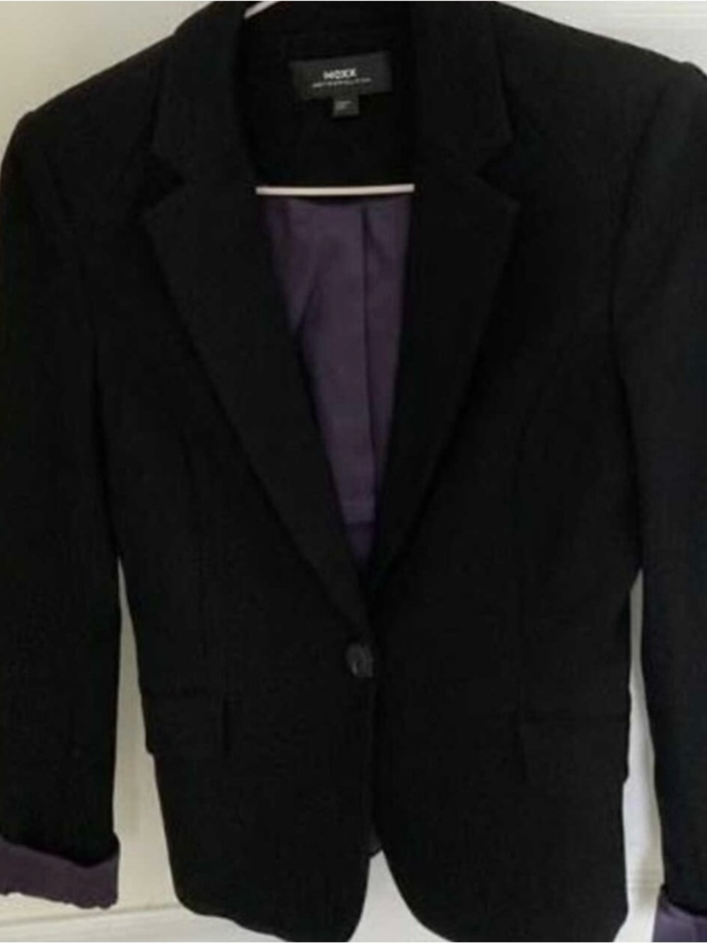 Mexx Black Blazer with Purple Lining